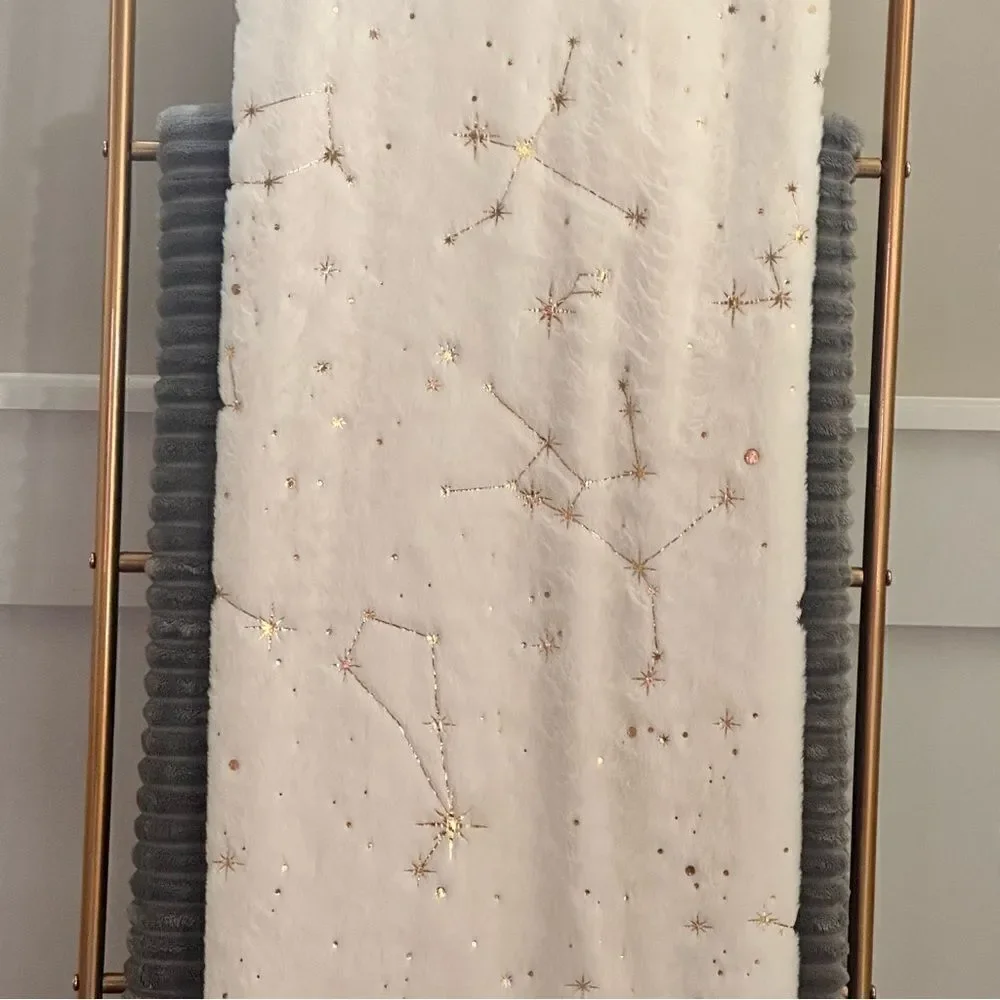 AVIVA STANOFF Zodiac Ivory With Gold Throw 50X70”